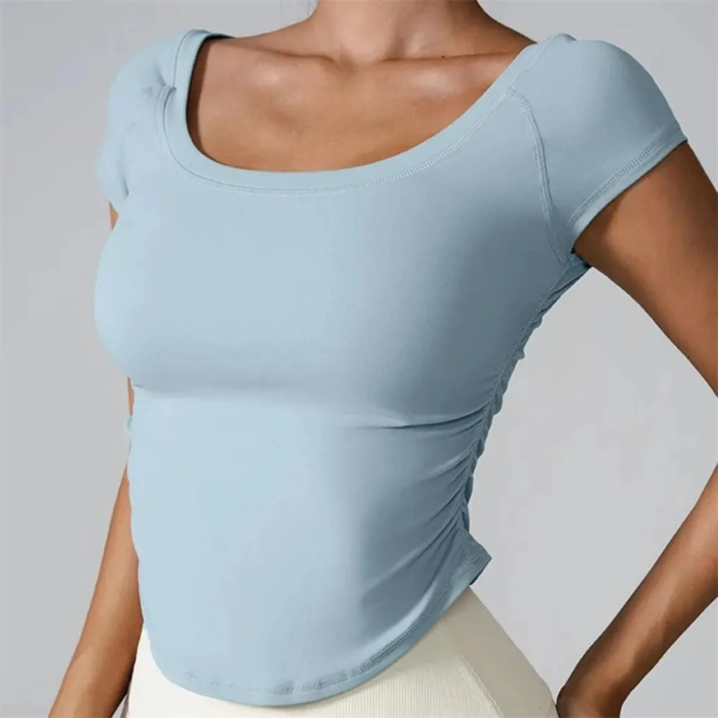 Women's Short Sleeve T-Shirts Outdoors Quick-Dry Tight Sport Fitness Casual T-Shirt