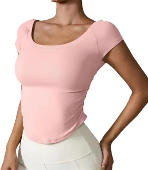 Women's Short Sleeve T-Shirts Outdoors Quick-Dry Tight Sport Fitness Casual T-Shirt