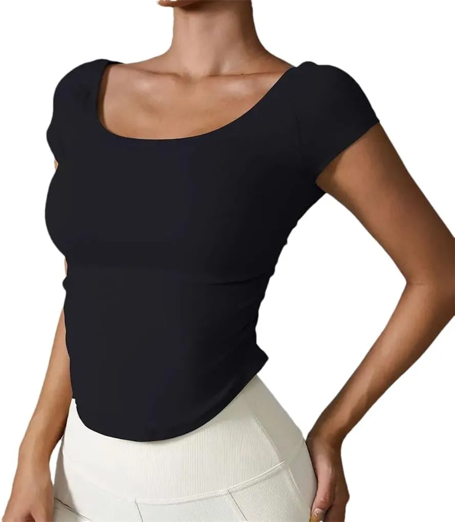 Women's Short Sleeve T-Shirts Outdoors Quick-Dry Tight Sport Fitness Casual T-Shirt
