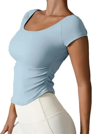 Women's Short Sleeve T-Shirts Outdoors Quick-Dry Tight Sport Fitness Casual T-Shirt