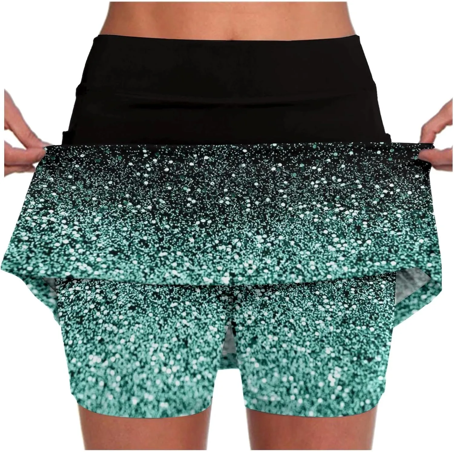 Womens Skorts with Pockets Tummy Control Plus Size Skorts High Waist Athletic Sports Pants Skirt Casual Shorts