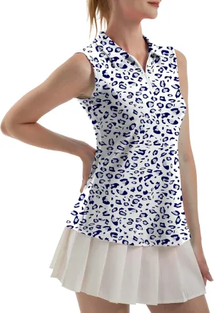 Women's Sleeveless Polo Golf Tennis Shirt Tank Tops T-Shirts V-Neck with Collar Quick Dry Workout Athletic