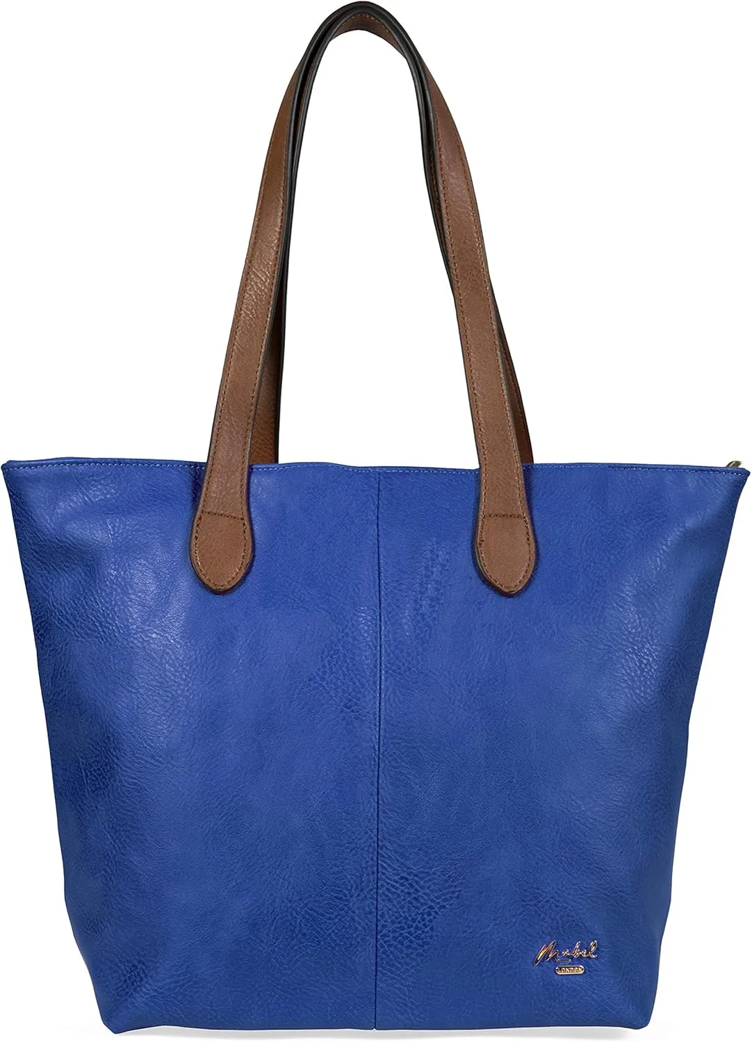 Womens Soft Vegan Leather Tote  Lightweight Medium Shoulder Purse with Zip Closure  Brook