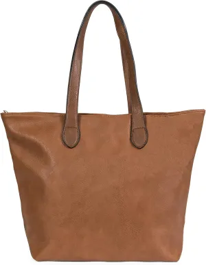 Womens Soft Vegan Leather Tote  Lightweight Medium Shoulder Purse with Zip Closure  Brook