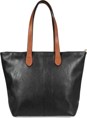 Womens Soft Vegan Leather Tote  Lightweight Medium Shoulder Purse with Zip Closure  Brook