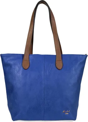 Womens Soft Vegan Leather Tote  Lightweight Medium Shoulder Purse with Zip Closure  Brook