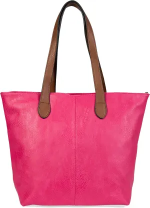 Womens Soft Vegan Leather Tote  Lightweight Medium Shoulder Purse with Zip Closure  Brook