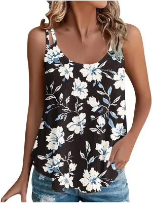 Women's Spaghetti Strap Eyelet Camisole Sleeveless Tank Tops Soft Cami Shirts Trendy Casual Summer Dressy Blouse