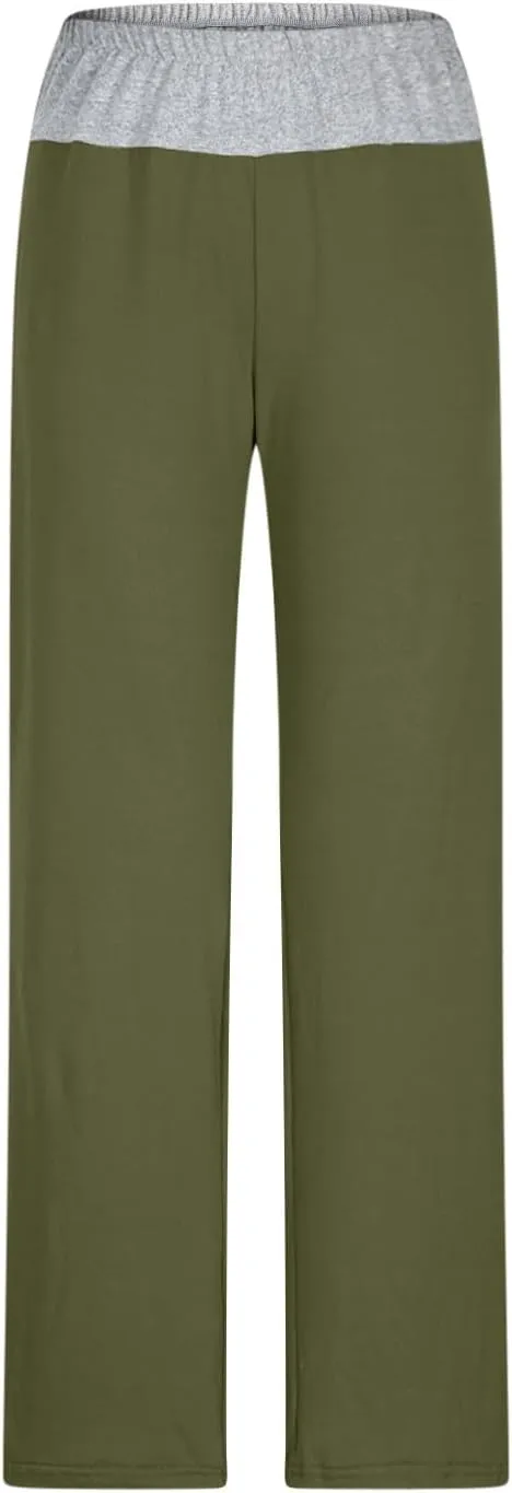Women's Sweatpant Yoga Leggings Side Striped High Waist Stretch Comfy Jogger Gym Sport Workout Pants Trousers Slacks