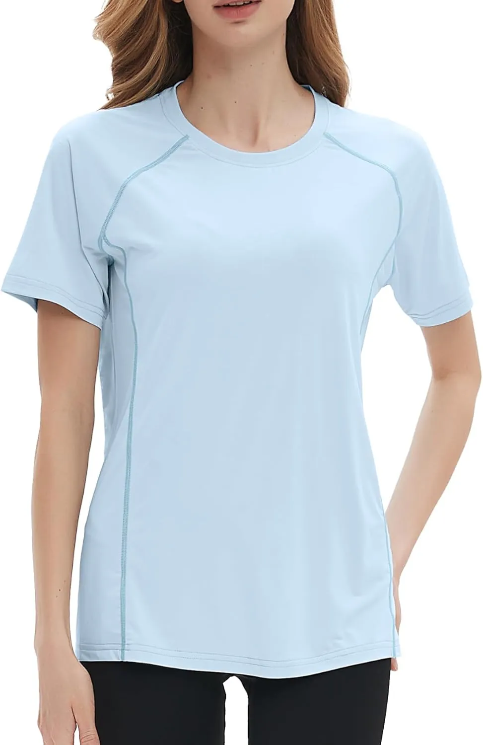 Women's Swim Shirt Short Sleeve UPF 50  UV Protection Quick Dry Athletic Yoga Workout Shirts Running Gym Tee Top