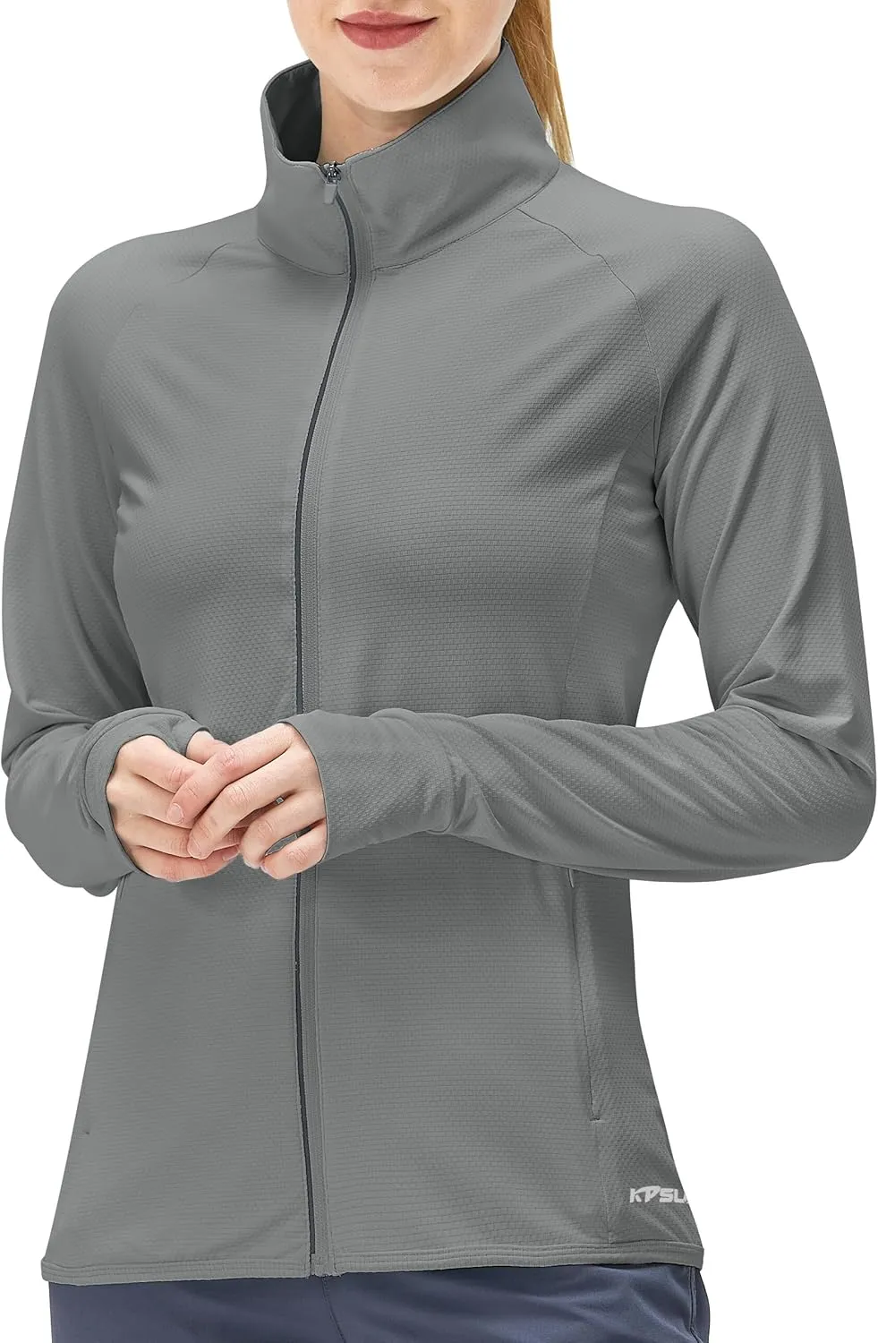 Women's UPF 50  UV Sun Protection Clothing Long Sleeve Athletic Hiking Shirts Lightweight SPF Zip Up Outdoor Jacket