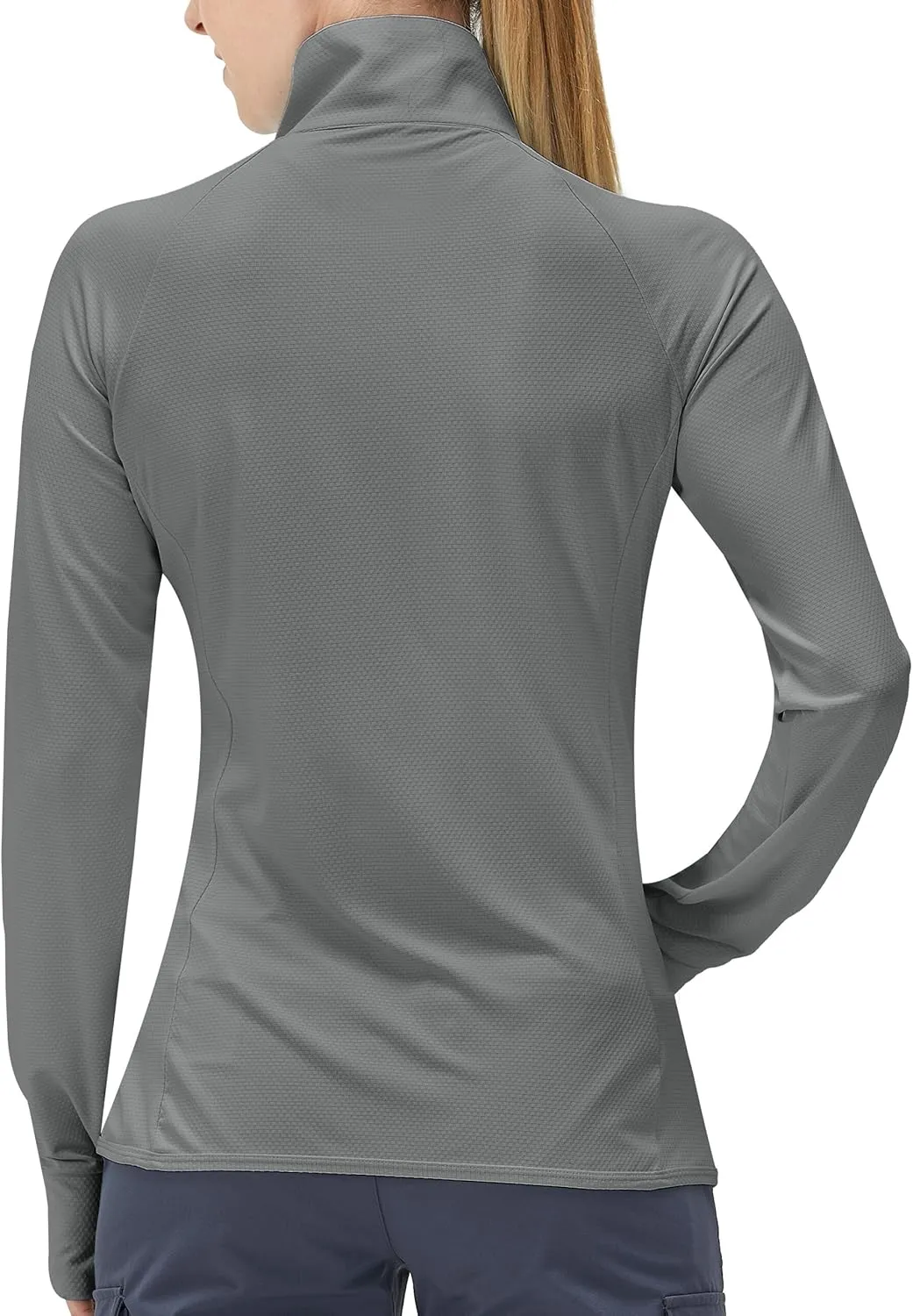 Women's UPF 50  UV Sun Protection Clothing Long Sleeve Athletic Hiking Shirts Lightweight SPF Zip Up Outdoor Jacket