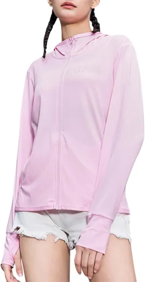 Women's UPF 50  UV Sun Protection Clothing Zip Up Lightweight Hoodie Hiking Sun Shirt