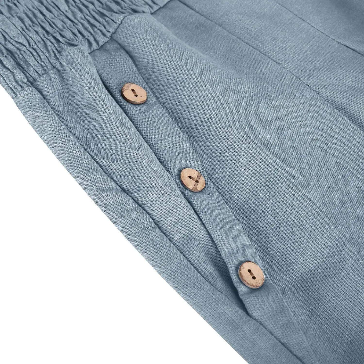 Women's Wide Leg Linen Pants Casual High Waisted Lounge Work Trousers Fashion Solid Color Pants with Pockets Outfit