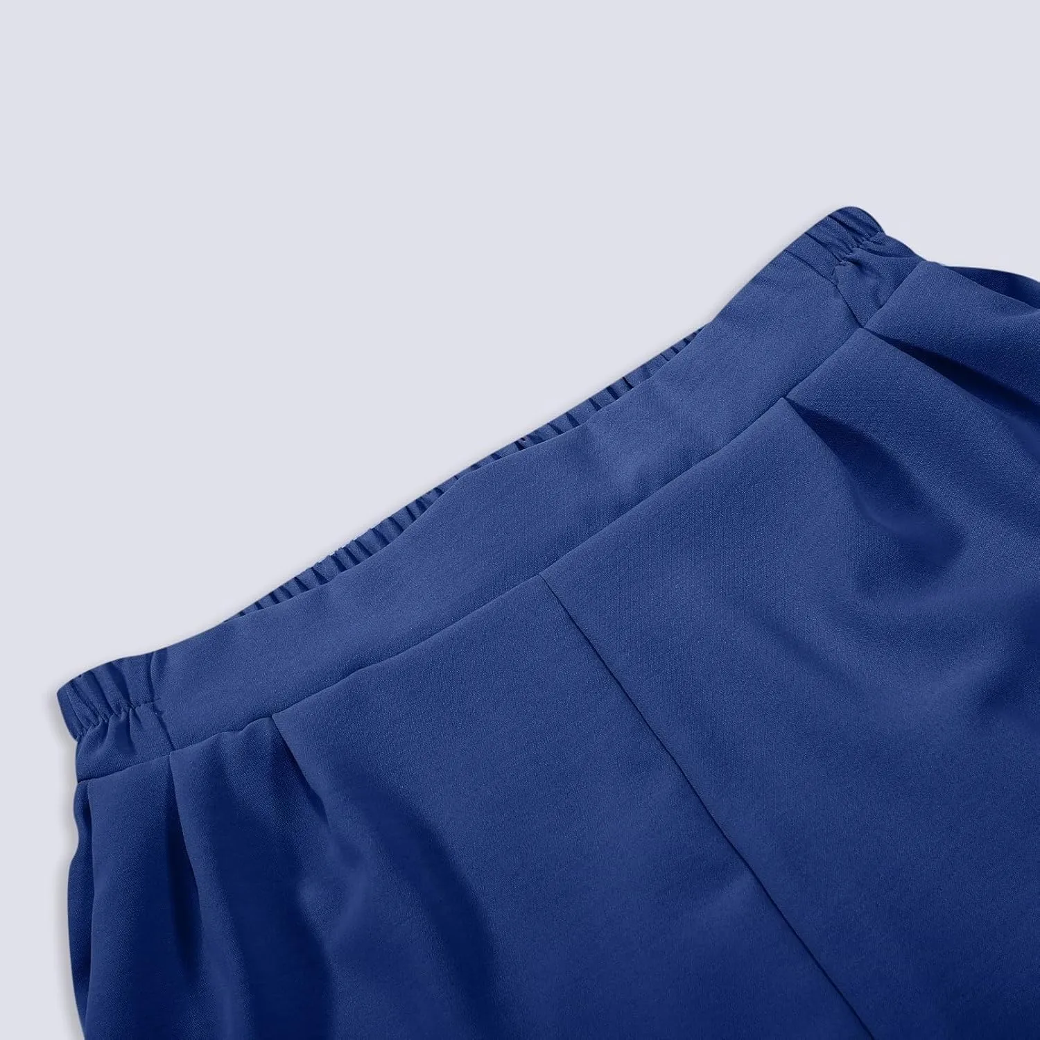 Women's Wide Leg Work Pants High Waist Elastic Dress Lightweight Palazzo Pant Business Casual Trousers with Pockets