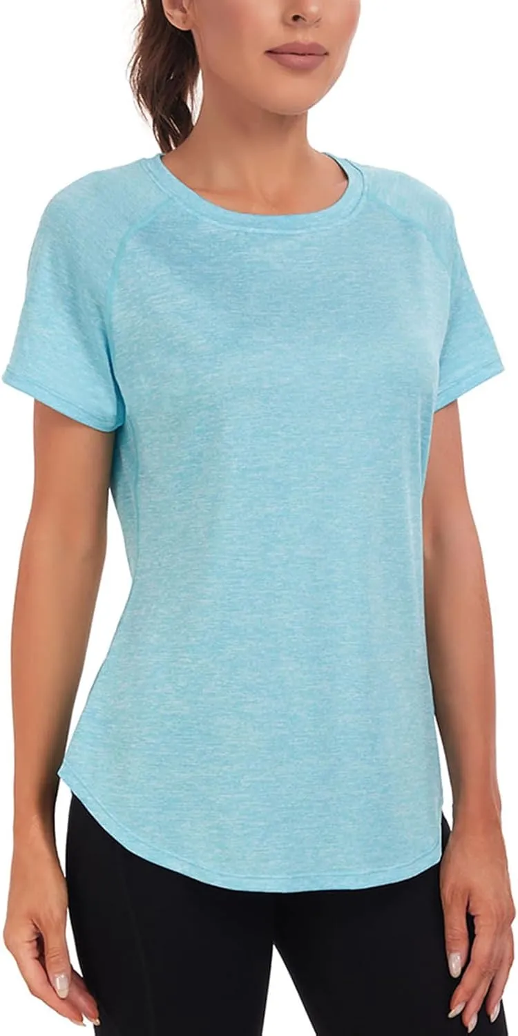 Women's Workout Tops,Short Sleeve Lightweight Dry-Fit Back Mesh Loose Fit Gym Athletic Running Shirts Tee for Women