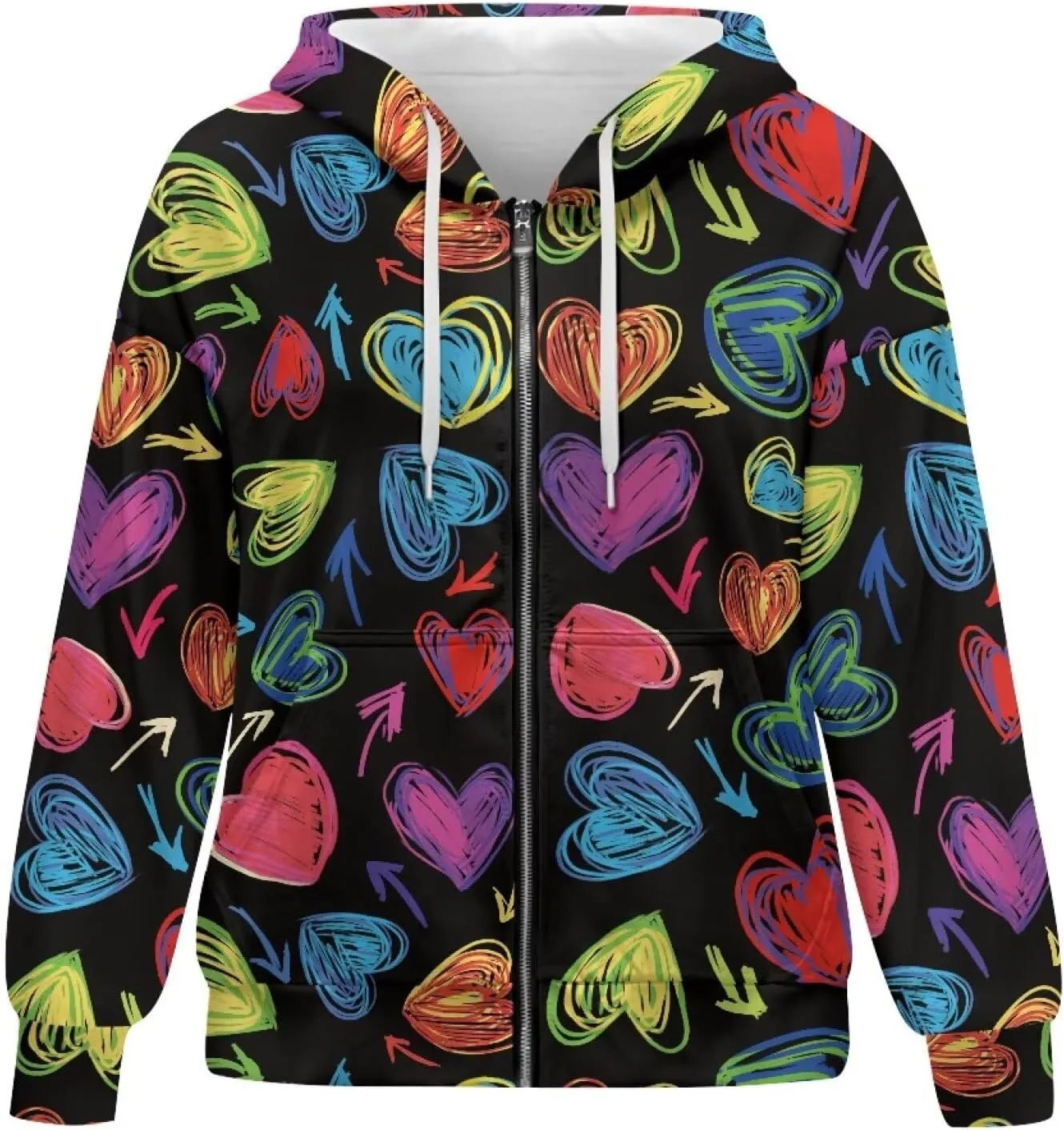 Womens Zip Up Hoodies Long Sleeve Sweatshirts Casual Oversized Fall Outfits Drop Shoulder Outdoor Sweatshirt with Pockets