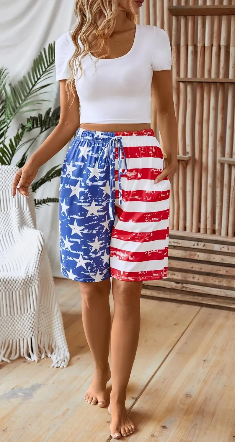 X-Image Women's Comfy Stretch Summer Beach Shorts Casual Pajama Shorts Yoga Short Pants with Elastic Drawstring & Pockets