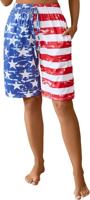 X-Image Women's Comfy Stretch Summer Beach Shorts Casual Pajama Shorts Yoga Short Pants with Elastic Drawstring & Pockets