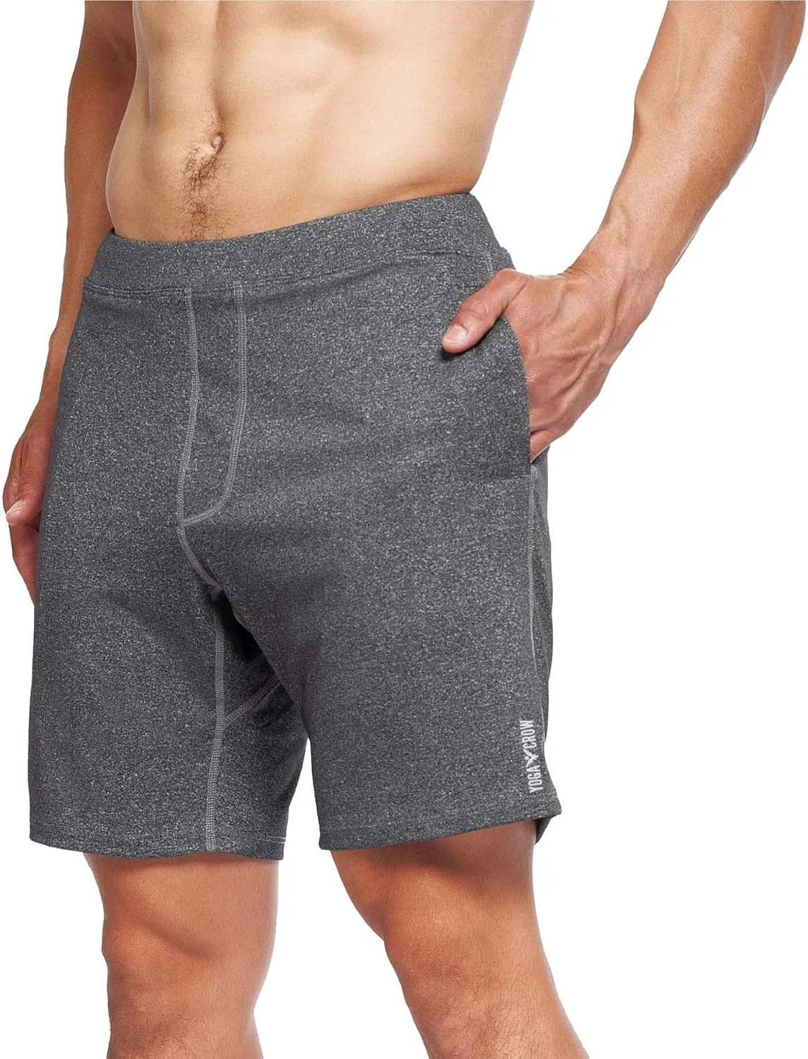YOGA CROW Men's Swerve Yoga Training Shorts w/Non-Restrictive Inner Liner - 7" Inseam - Workout, Gym, Running, Training