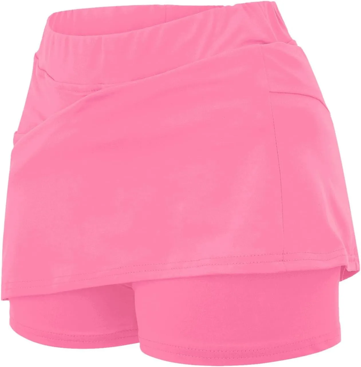 Yoga Skorts for Women Elastic Athletic Tennis Inner Shorts Tummy Control High Waist Strech Sports Skirts with Pockets