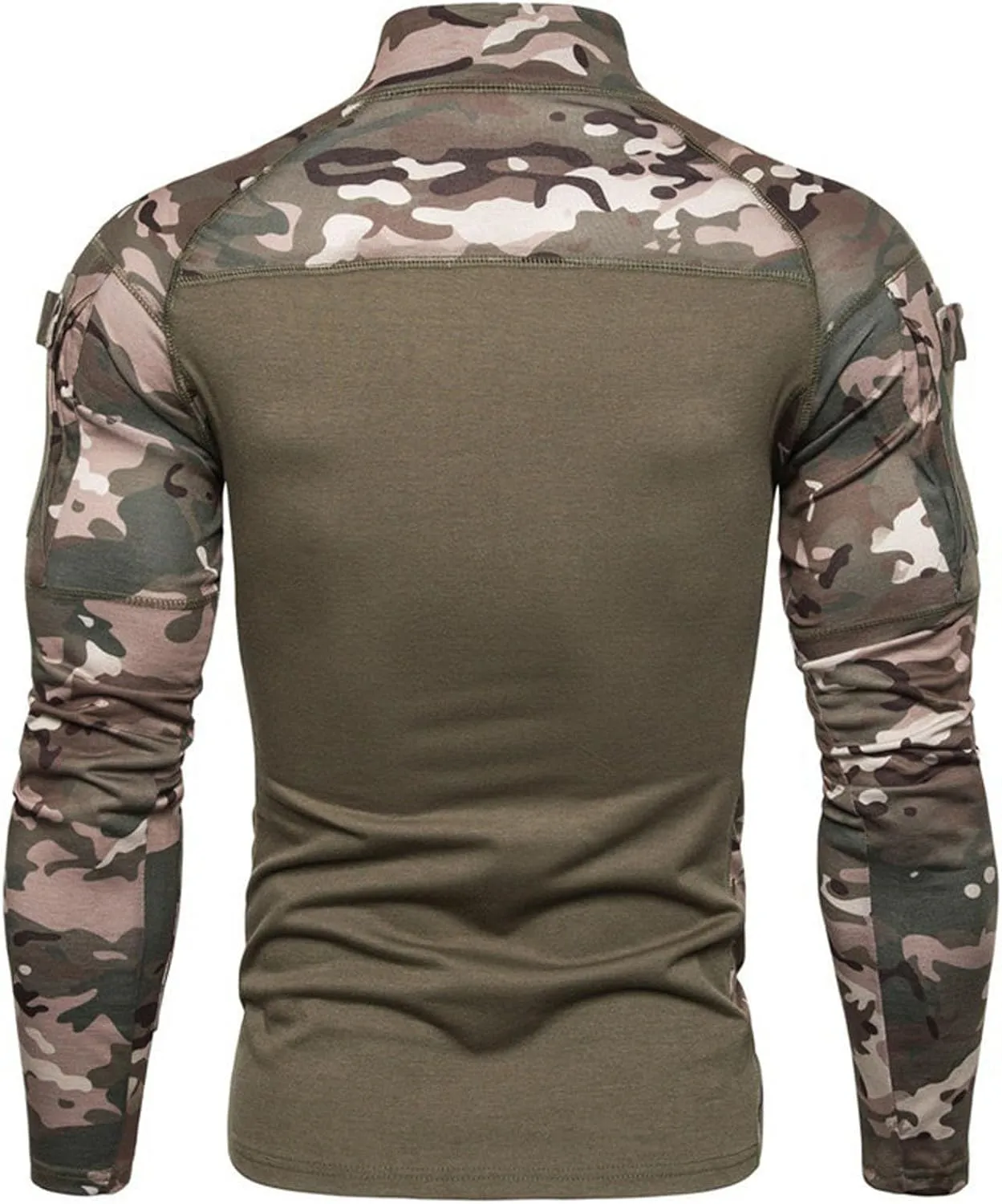 ZYXTIM Tactical Combat Shirt Men 1/4 Zip Long Sleeve Ripstop Military Top Breathable Quick Dry Sport Camping Hunting Shirts